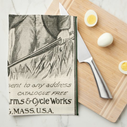 ヴィンテージのIverジョンソンの散弾銃の台所タオル キッチンタオル (四つ折り)