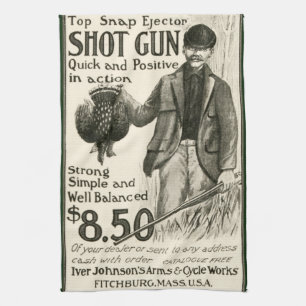 ヴィンテージのIverジョンソンの散弾銃の台所タオル キッチンタオル