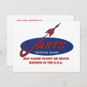 ヴィンテージのJartsのトーナメントの招待状の郵便はがき インビテーションポストカード (正面/裏面)