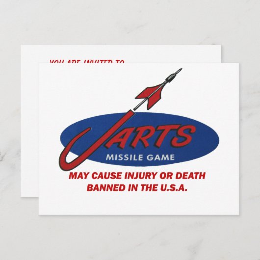 ヴィンテージのJartsのトーナメントの招待状の郵便はがき インビテーションポストカード (正面/裏面)