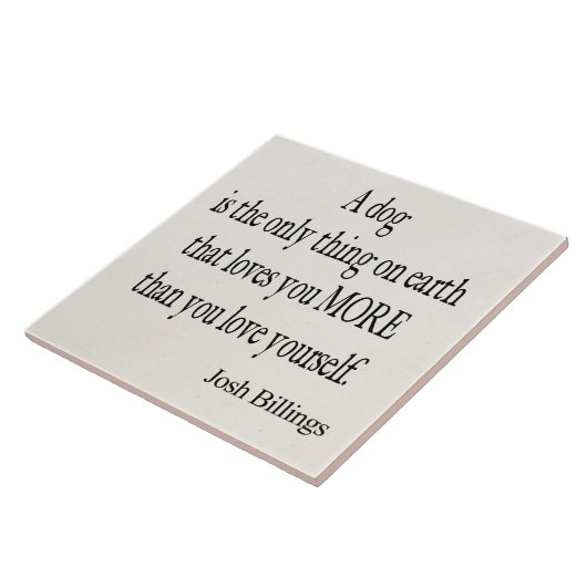 ヴィンテージのJoshの計算犬愛あなた自身引用文 タイル (側面)