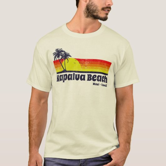 ヴィンテージのKapaluaのビーチマウイハワイ Tシャツ (正面)