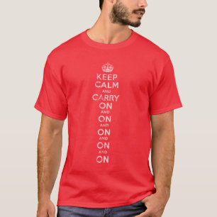 ヴィンテージのKeep Calm and Carry Onおよびどんどんと Tシャツ
