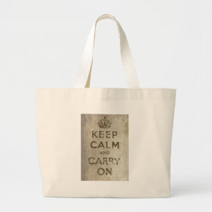 ヴィンテージのKeep Calm and Carry On ラージトートバッグ