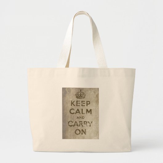 ヴィンテージのKeep Calm and Carry On ラージトートバッグ (正面)