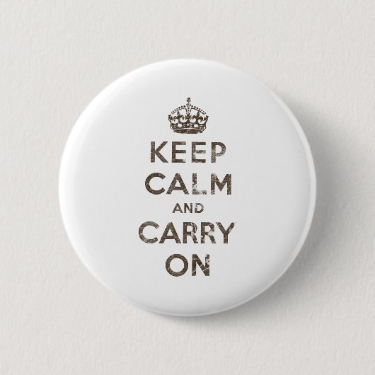ヴィンテージのKeep Calm and Carry On 缶バッジ (正面)