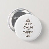 ヴィンテージのKeep Calm and Carry On 缶バッジ (正面&裏面)