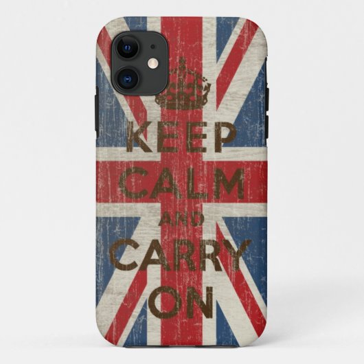 ヴィンテージのKeep Calm and Carry On Case-Mate iPhoneケース (裏面)