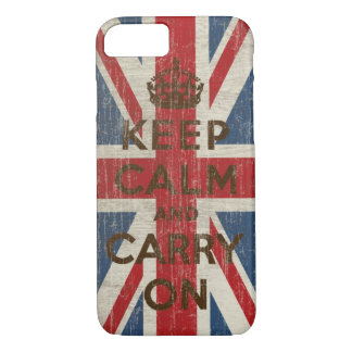 ヴィンテージのKeep Calm and Carry On iPhone 8/7ケース