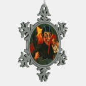 ヴィンテージのKrampusのオーナメント スノーフレークピューターオーナメント (左)