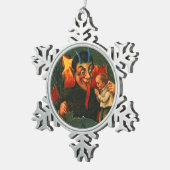ヴィンテージのKrampusのオーナメント スノーフレークピューターオーナメント (右)