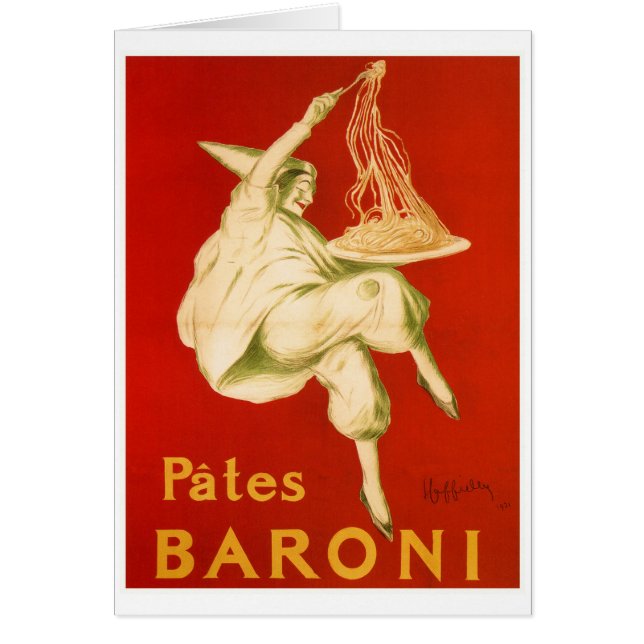 ヴィンテージのLeonetto Cappielloのイタリアンなパスタの広告 (正面)