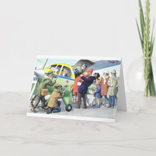 ヴィンテージのMainzer猫-空港到着のキス、 カード (正面)