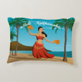 ヴィンテージのMeleハワイのKalikimakaの郵便はがき アクセントクッション (裏面)