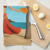 ヴィンテージのMeleハワイのKalikimakaの郵便はがき キッチンタオル (四つ折り)