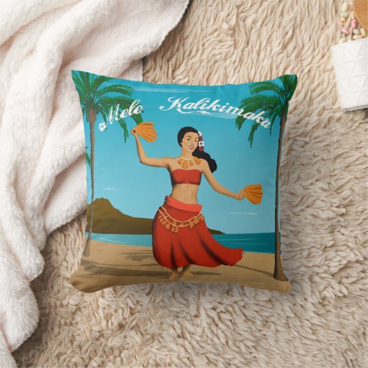 ヴィンテージのMeleハワイのKalikimakaの郵便はがき クッション (ブランケット)