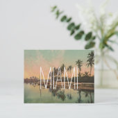 ヴィンテージのMiami Beachの写真のwanderlust旅行hipste ポストカード (スタンド正面)