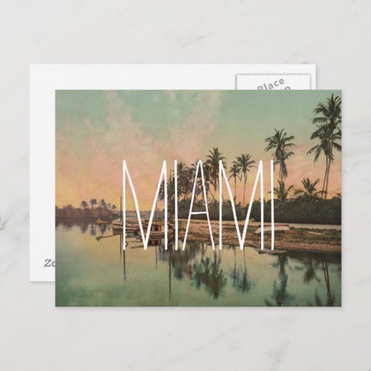 ヴィンテージのMiami Beachの写真のwanderlust旅行hipste ポストカード (正面/裏面)