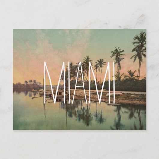 ヴィンテージのMiami Beachの写真のwanderlust旅行hipste ポストカード (正面)