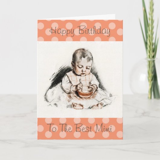 ヴィンテージのMimiカード最高のへのハッピーバースデー カード (正面)