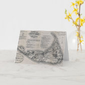 ヴィンテージのNantucketの地図 カード (黄色い花)