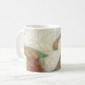 ヴィンテージのNantucket港の地図 コーヒーマグカップ (正面左)