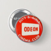 ヴィンテージのOdeonの映画館の男の子および女の子クラブ 缶バッジ (正面&裏面)