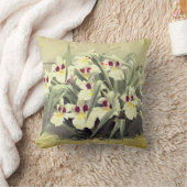 ヴィンテージのodontoglossumの蘭の装飾用クッション クッション (ブランケット)