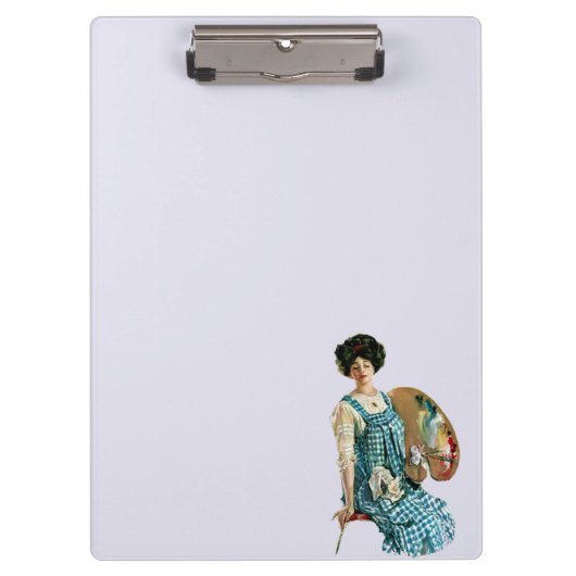 ヴィンテージのPainter Paletteビクトリアンな芸術家の女性 クリップボード (正面)