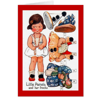 ヴィンテージのPaperdollの小さな女の子のパメラカード