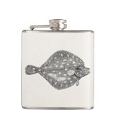 ヴィンテージのPlaiceのもがきの魚のテンプレートのブランク フラスク (正面)