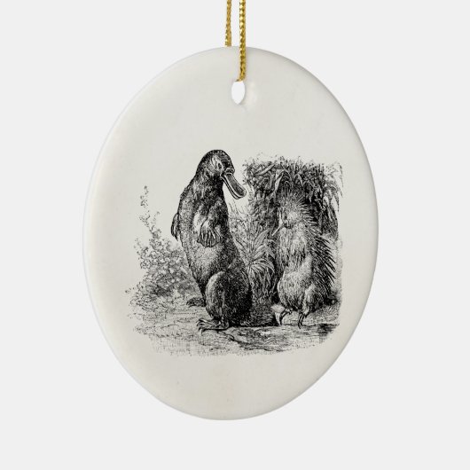 ヴィンテージのPlatypusのヤマアラシのアリクイのテンプレート セラミックオーナメント (右)