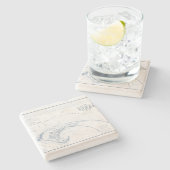 ヴィンテージのProvincetownのケープコッドの地図 ストーンコースター (横)