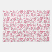 ヴィンテージのPyrexパターン-セイヨウスグリのピンク キッチンタオル (横)