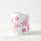 ヴィンテージのPyrexパターン-セイヨウスグリのピンク コーヒーマグカップ (中央)