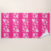 ヴィンテージのPyrexパターン-セイヨウスグリの白 ビーチタオル (正面)