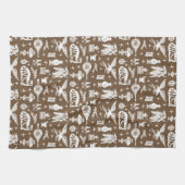 ヴィンテージのPyrexパターン-早いアメリカ猫(白い) キッチンタオル (横)