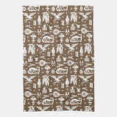 ヴィンテージのPyrexパターン-早いアメリカ猫(白い) キッチンタオル (縦)