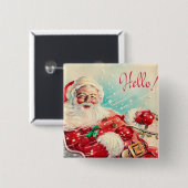 ヴィンテージのretroSantaのクリスマスの休日ボタン 缶バッジ (正面&裏面)