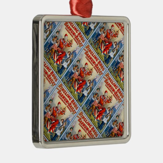 ヴィンテージのRinglingの兄弟のピエロのサーカスポスター子供 メタルオーナメント (右)