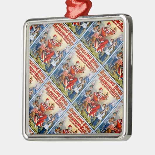 ヴィンテージのRinglingの兄弟のピエロのサーカスポスター子供 メタルオーナメント (左)