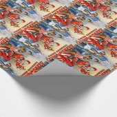 ヴィンテージのRinglingの兄弟のピエロのサーカスポスター子供 ラッピングペーパー (角)