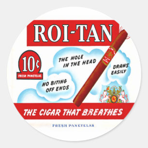 ヴィンテージのRoiタンCigra箱の芸術 ラウンドシール