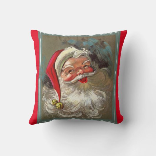 ヴィンテージのRolyの多ヒイラギすてきなサンタクロース クッション (裏面)