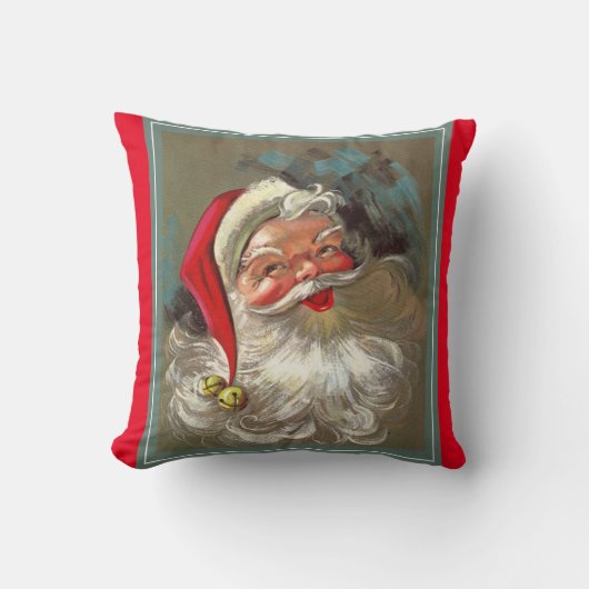 ヴィンテージのRolyの多ヒイラギすてきなサンタクロース クッション (正面)