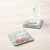 ヴィンテージのRomanaceの花柄 コースター (右側)