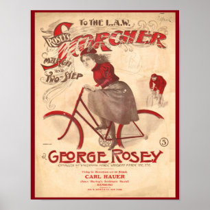 ヴィンテージのRoseyのScorcherの自転車の芸術ポスター ポスター