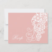 ヴィンテージのRSVPを結婚するエレガントなBohoの花のペイズリー 出欠カード (裏面)