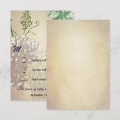 ヴィンテージのRSVPカードを結婚するトスカナ式のワイナリーのブドウ園 出欠カード (正面/裏面)