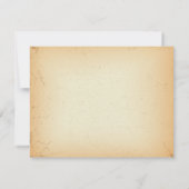 ヴィンテージのRSVPカードを結婚する赤茶色の花柄の渦巻 出欠カード (裏面)